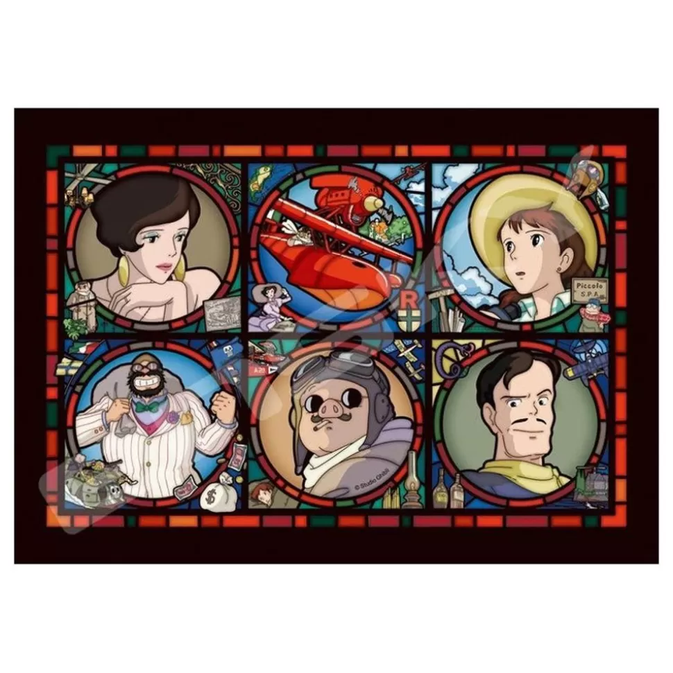 Maison Ghibli Stained Glass Puzzle 208P Characters Gallery - Porco Rosso- Jigsaw Puzzle