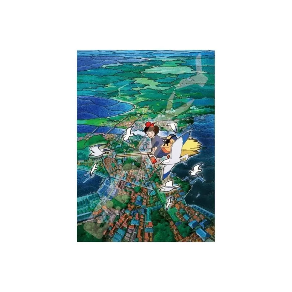 Maison Ghibli Stained Glass Puzzle 500P Koriko City'S Sky - Kiki'S Delivery Service- Jigsaw Puzzle
