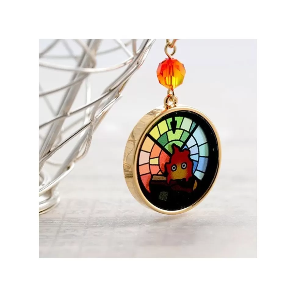 Maison Ghibli Stained Glass Series - Earrings Calcifer- Howl'S Moving Castle- Jewellery