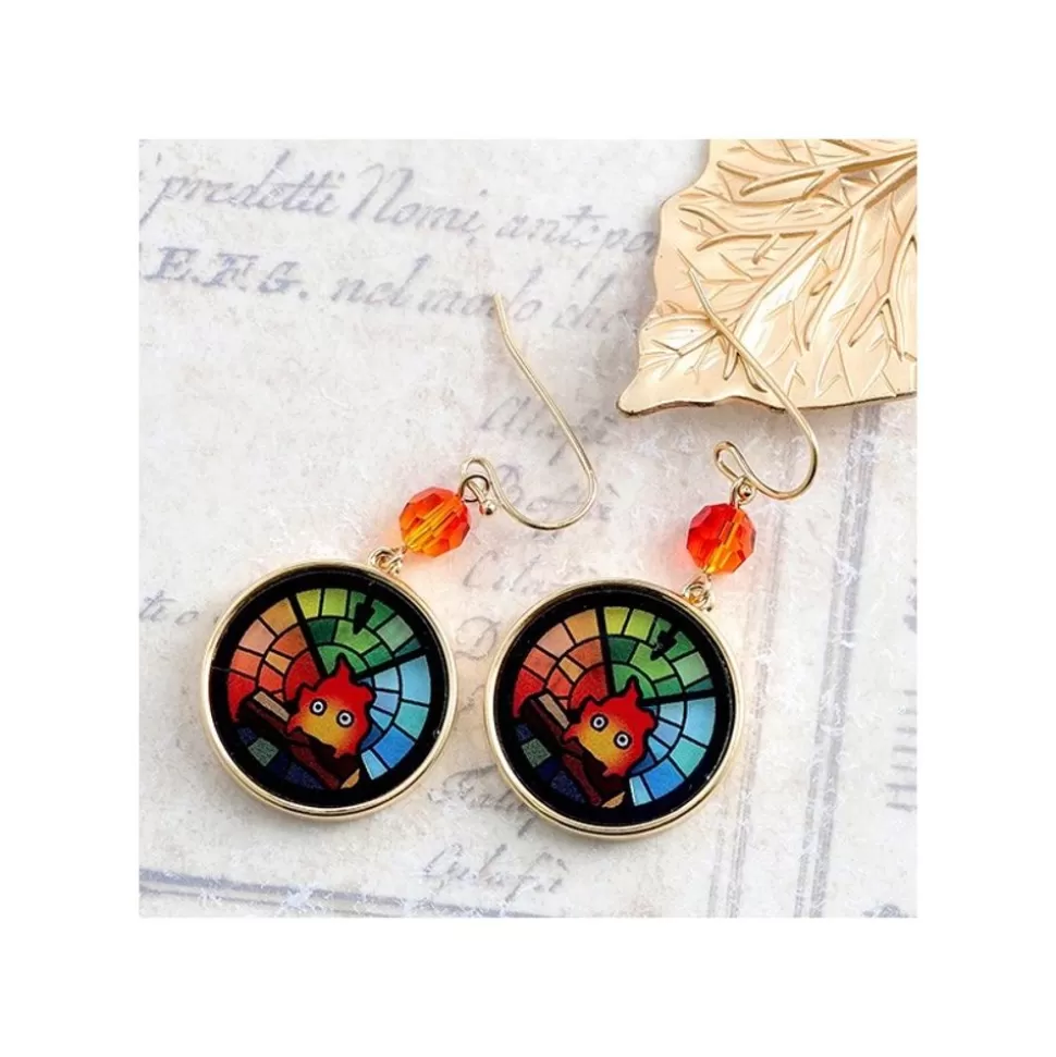 Maison Ghibli Stained Glass Series-Pierced Earrings Calcifer -Howl'S Moving Castle- Jewellery