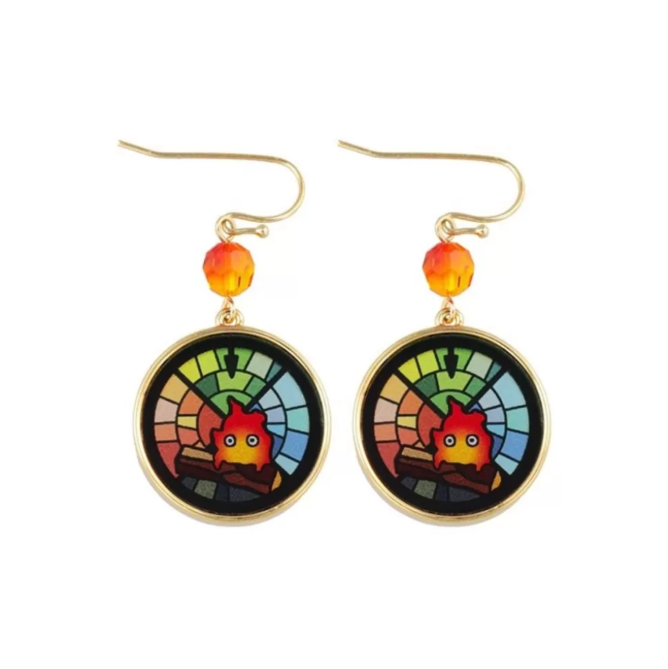 Maison Ghibli Stained Glass Series-Pierced Earrings Calcifer -Howl'S Moving Castle- Jewellery