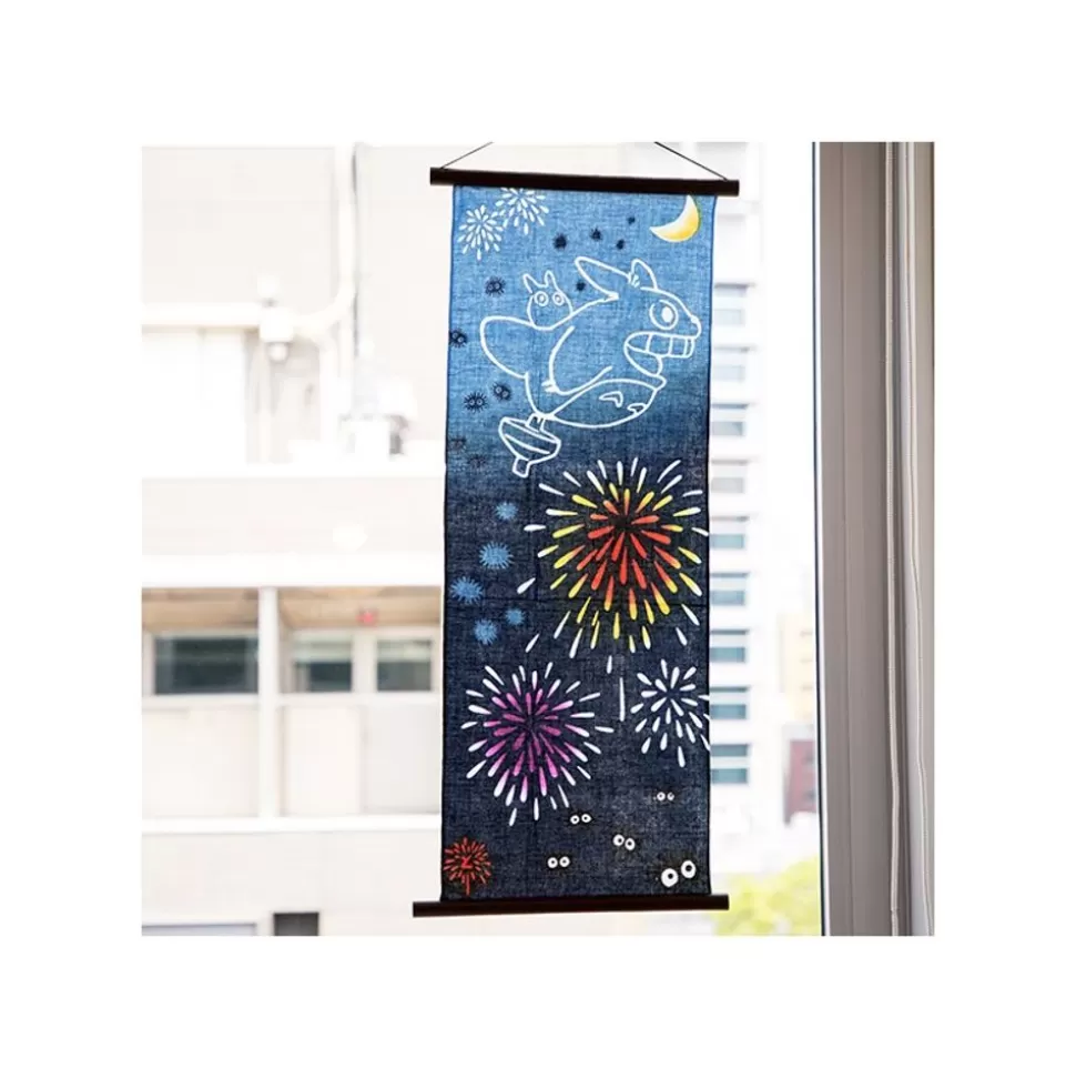 Maison Ghibli Tenugui Totoro Flying Fireworks - My Neighbor Totoro- Household Linen