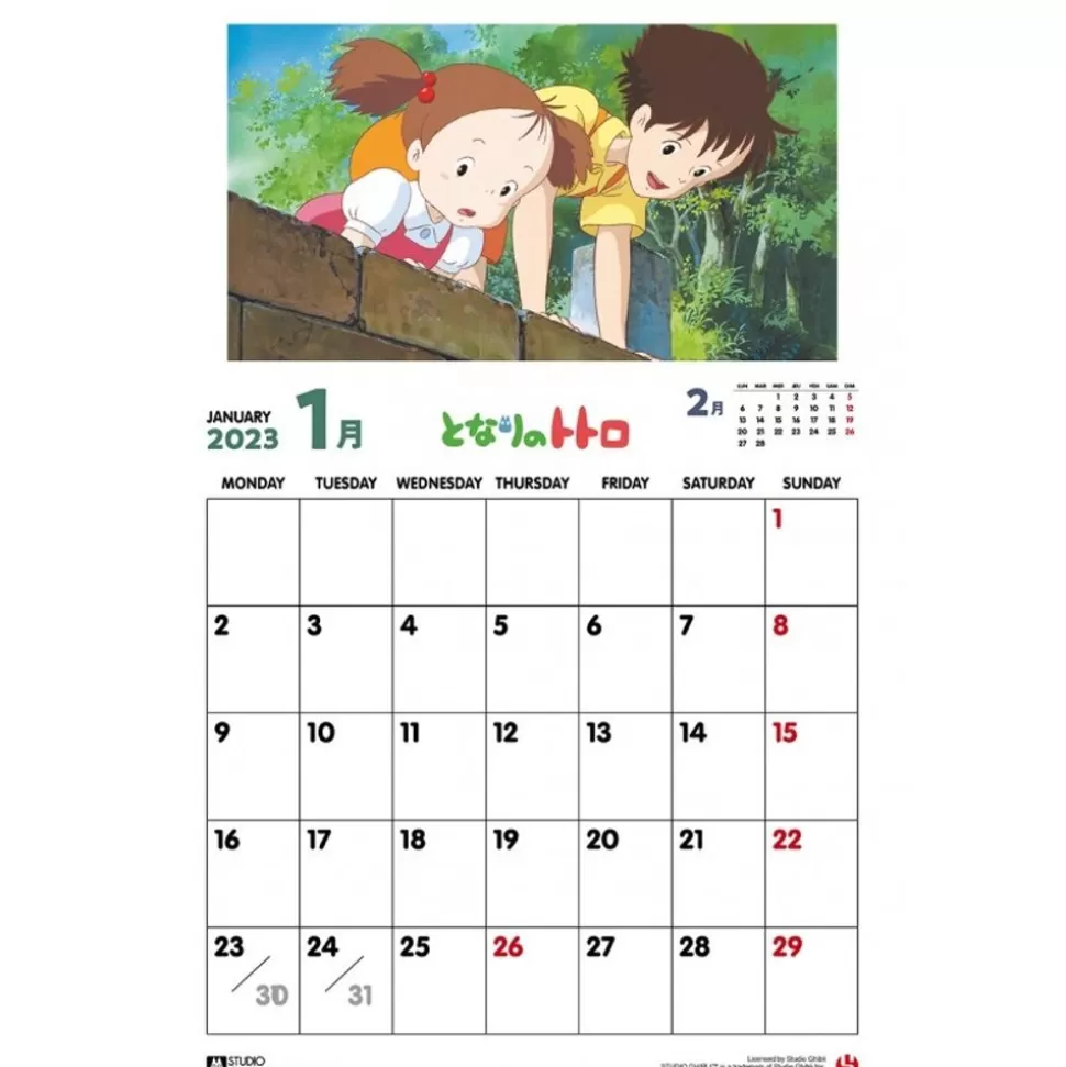 Maison Ghibli Totoro Calendar 2023- Schedule Diaries And Calendars