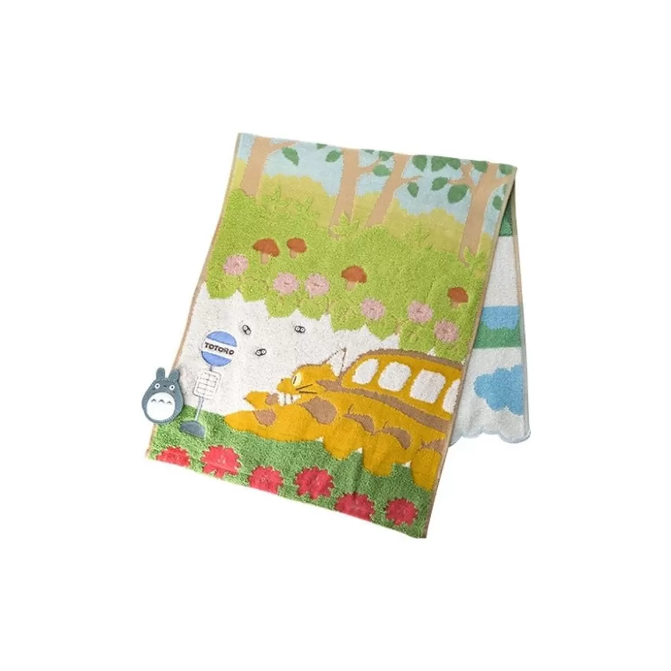 Maison Ghibli Towel Catbus On It'S Way 34X80 Cm - My Neighbor Totoro- Household Linen