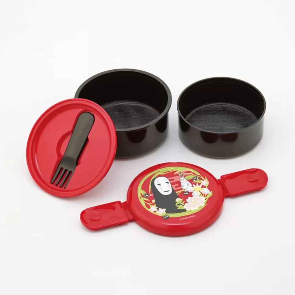Maison Ghibli Two Layers Round Shape Lunch Box No Face Dark Red - Spirited Away- Kitchenware