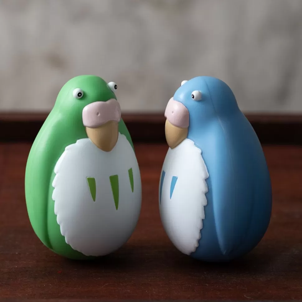 Maison Ghibli Two Pack Roly-Poly Figurines Blue & Green Parakeet - The Boy And The- Toys