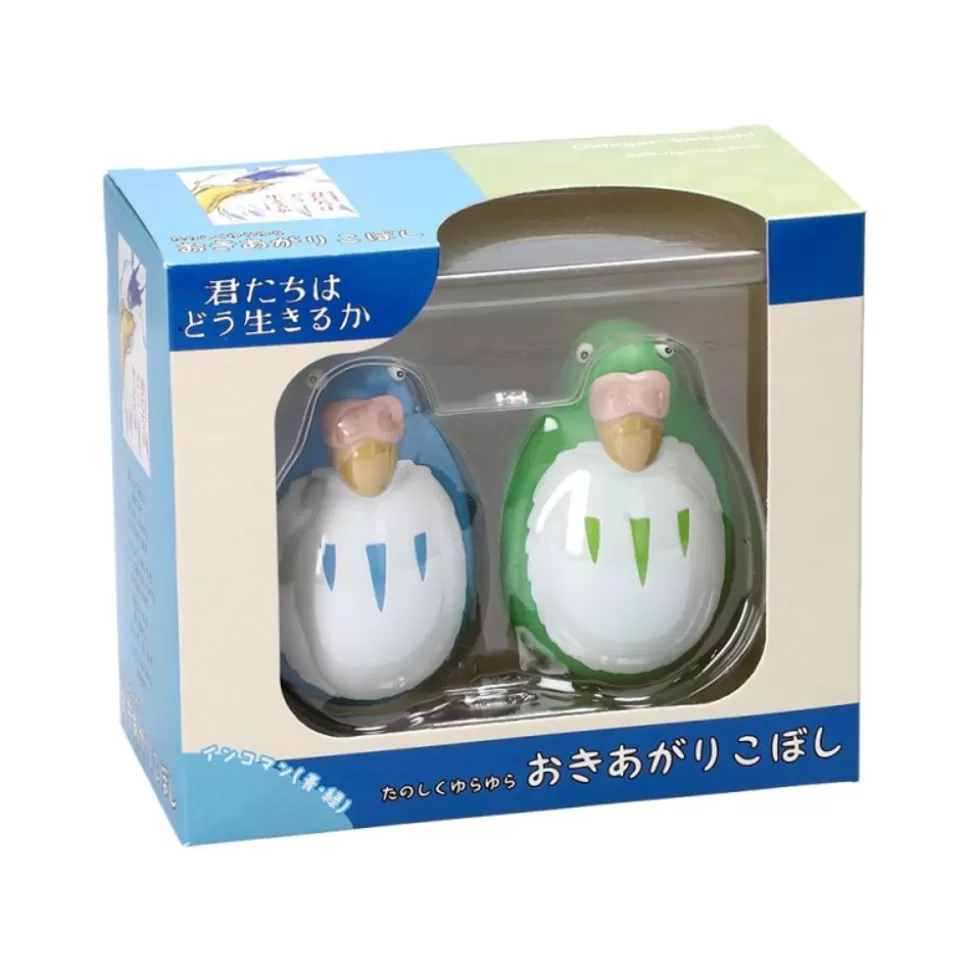 Maison Ghibli Two Pack Roly-Poly Figurines Blue & Green Parakeet - The Boy And The- Toys