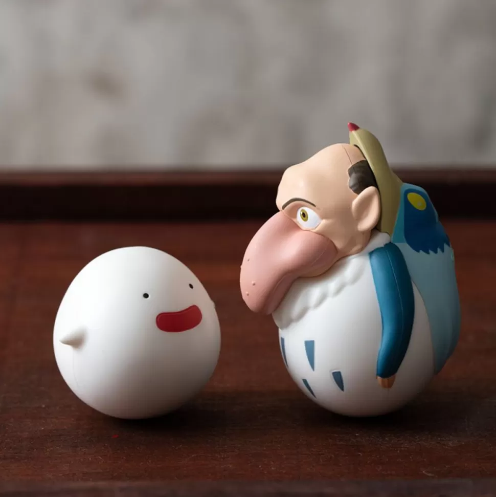 Maison Ghibli Two Pack Roly-Poly Figurines Heron & Warawara - The Boy And The Heron- Toys