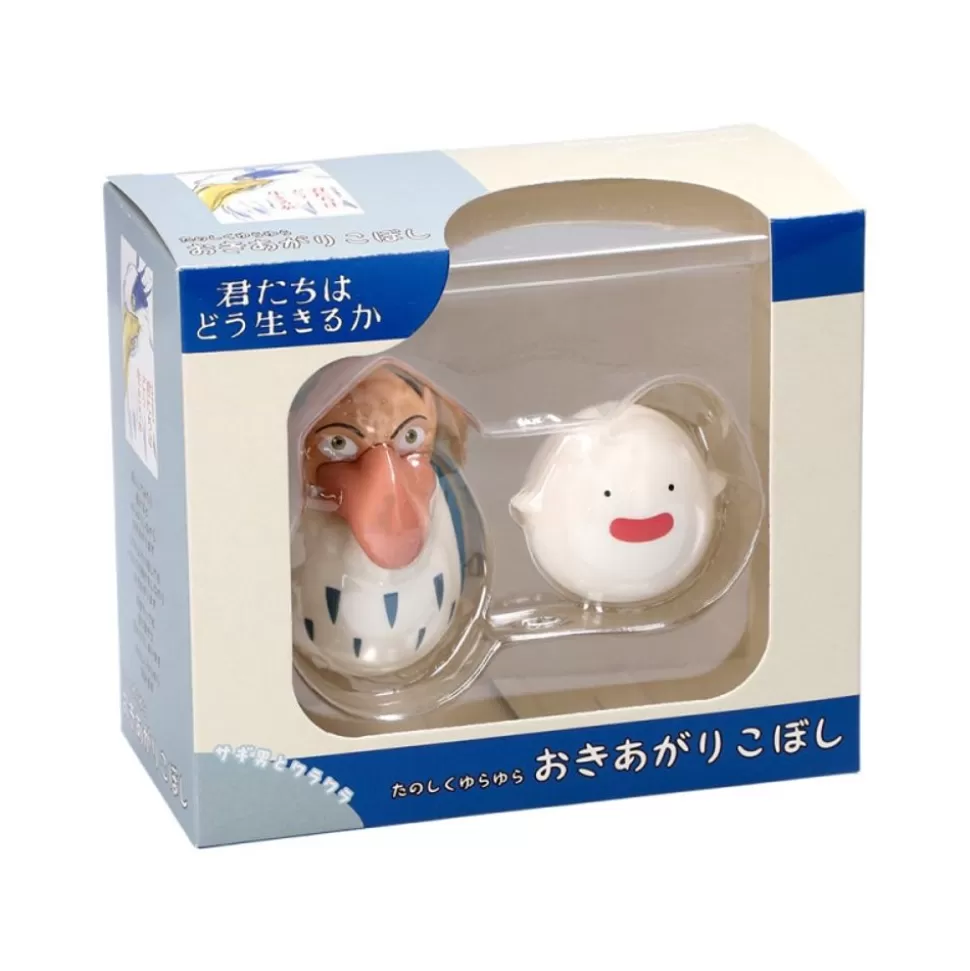 Maison Ghibli Two Pack Roly-Poly Figurines Heron & Warawara - The Boy And The Heron- Toys