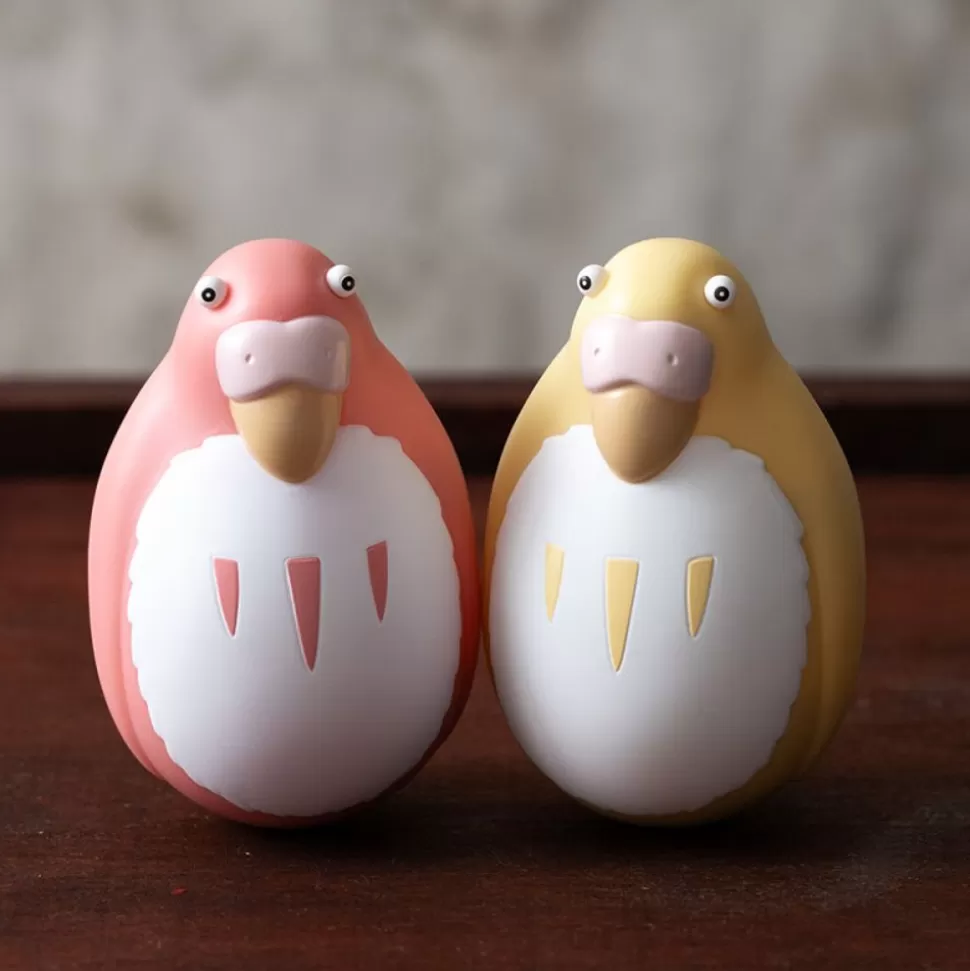 Maison Ghibli Two Pack Roly-Poly Figurines Red & Yellow Parakeet - The Boy And The- Toys