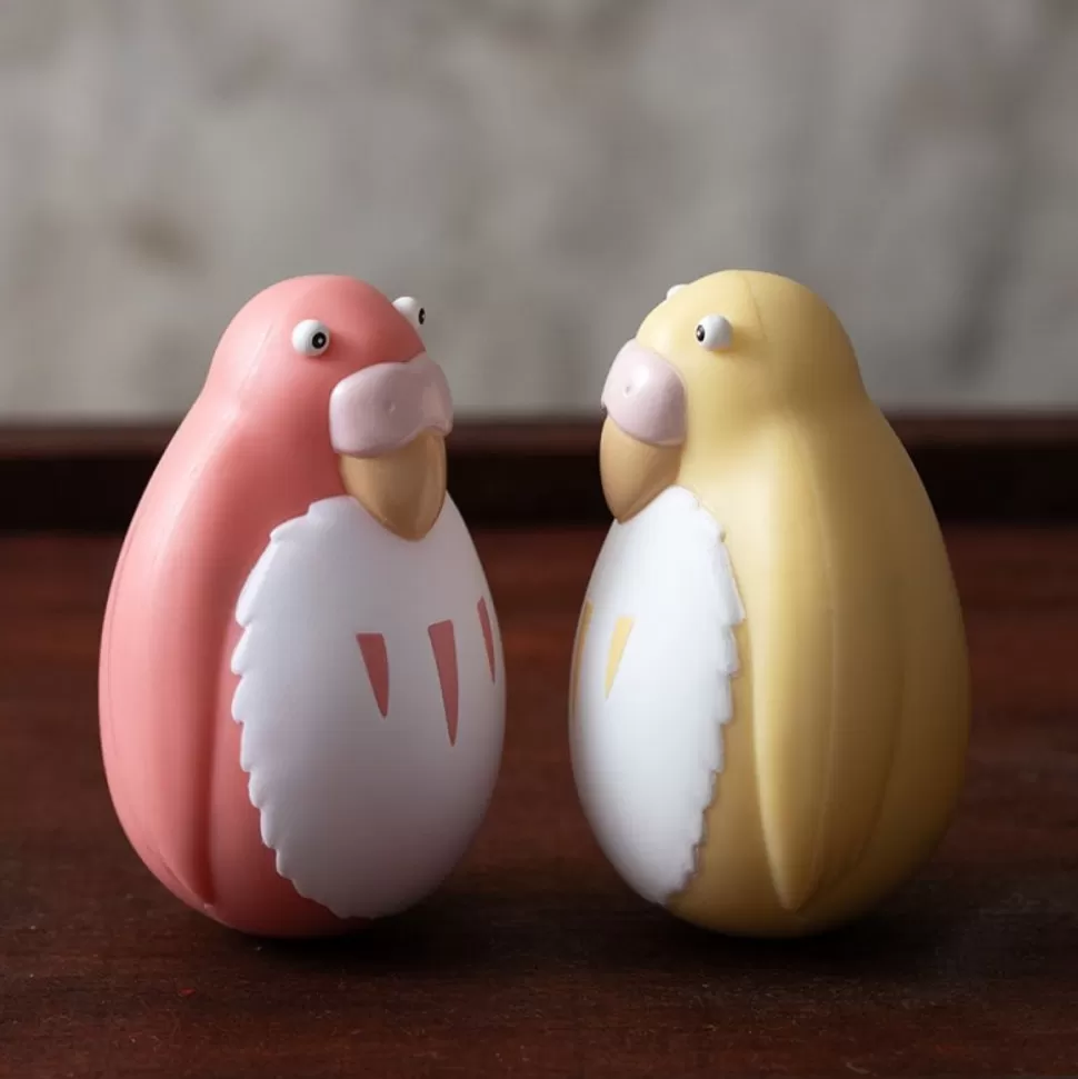 Maison Ghibli Two Pack Roly-Poly Figurines Red & Yellow Parakeet - The Boy And The- Toys