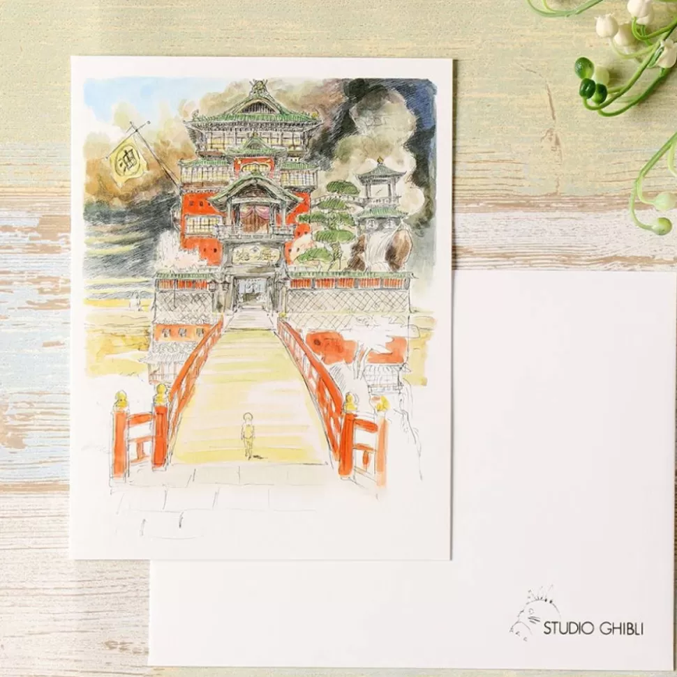 Maison Ghibli Watercolour Greeting Cards 24 X 15,8 Cm Aburaya - Spirited Away- Postcards And Letter Papers