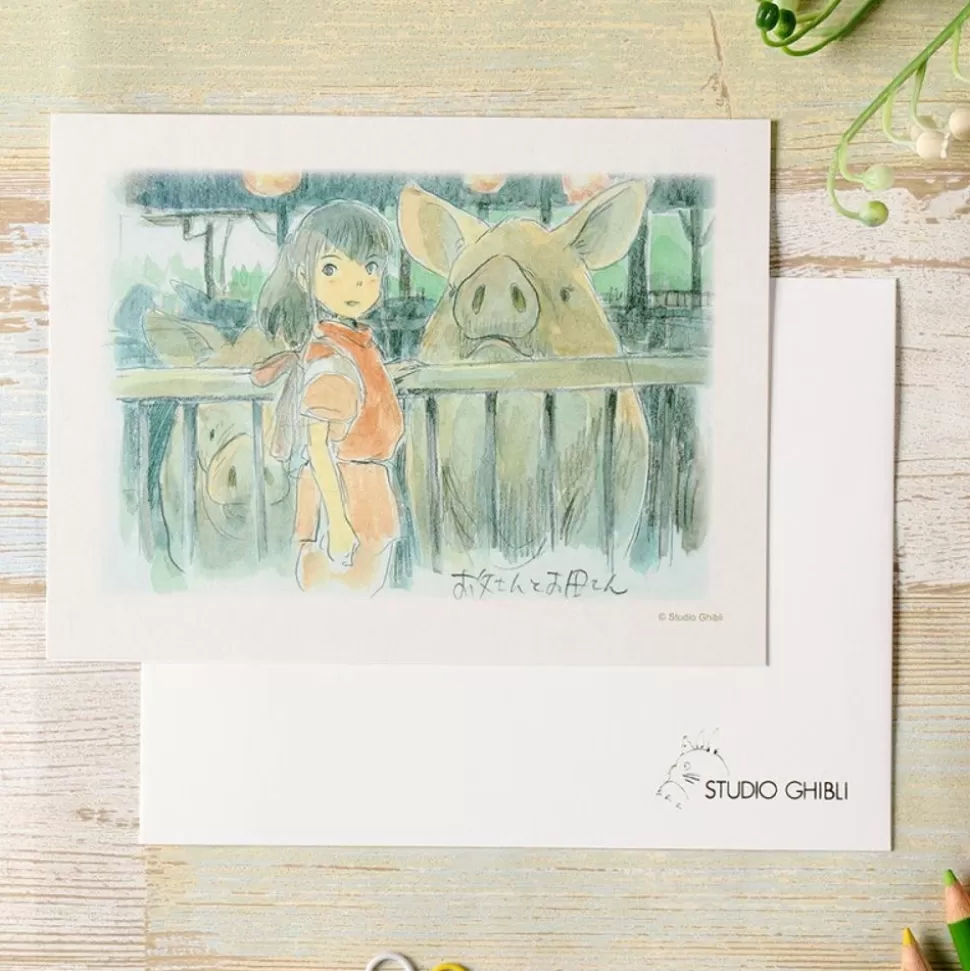 Maison Ghibli Watercolour Greeting Cards 24 X 15,8 Cm Chihiro - Spirited Away- Postcards And Letter Papers