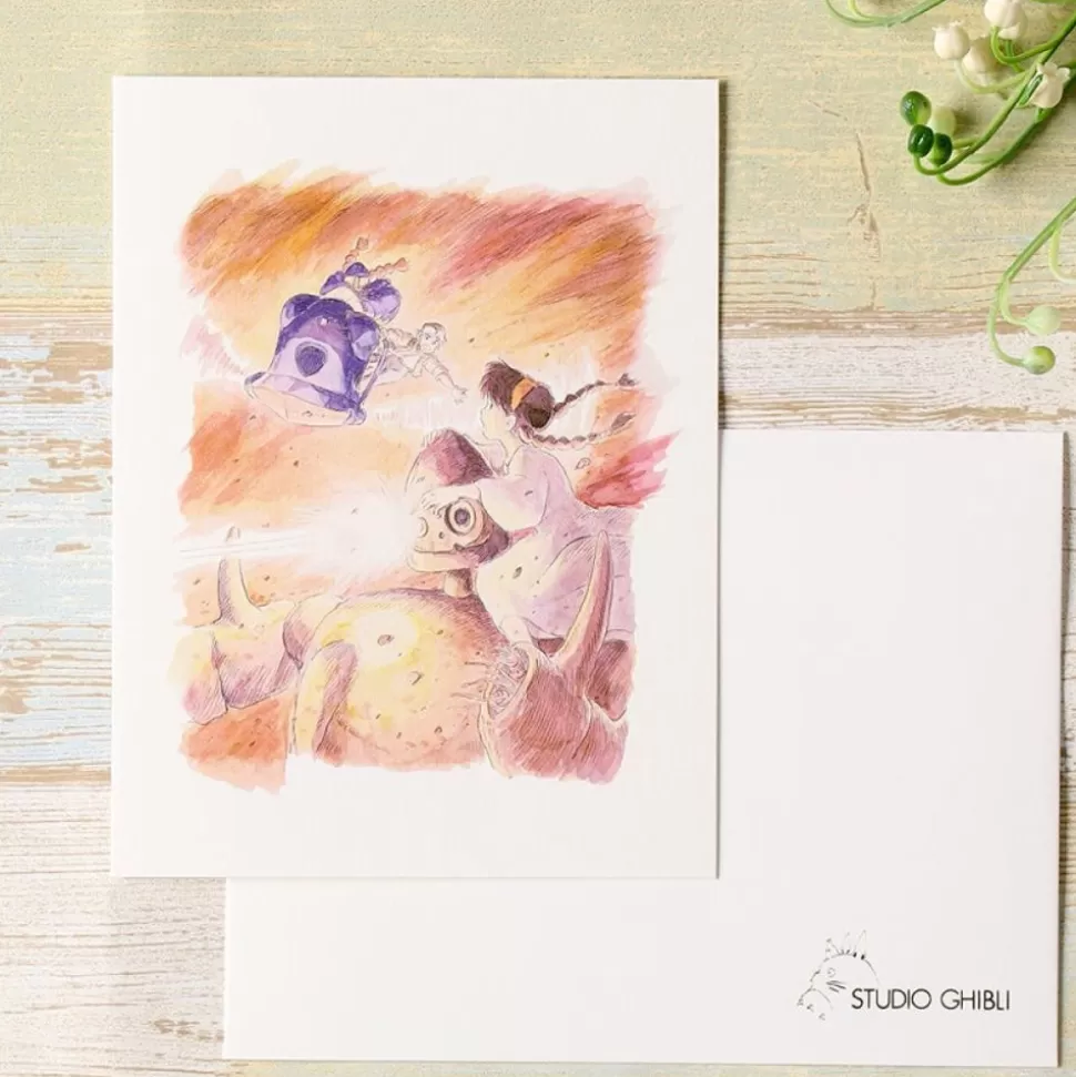 Maison Ghibli Watercolour Greeting Cards 24 X 15,8 Cm Rescue - Castle In The Sky- Postcards And Letter Papers