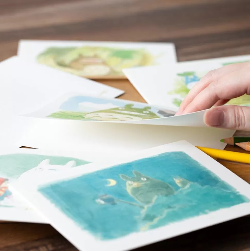 Maison Ghibli Watercolour Greeting Cards 24 X 15,8 Cm Spring - My Neighbor Totoro- Postcards And Letter Papers