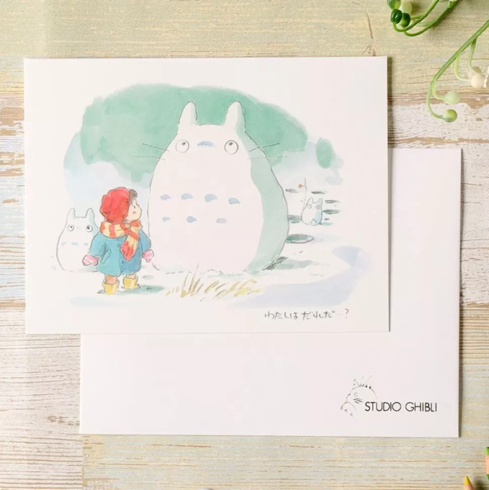 Maison Ghibli Watercolour Greeting Cards 24 X 15,8 Cm Winter - My Neighbor Totoro- Postcards And Letter Papers