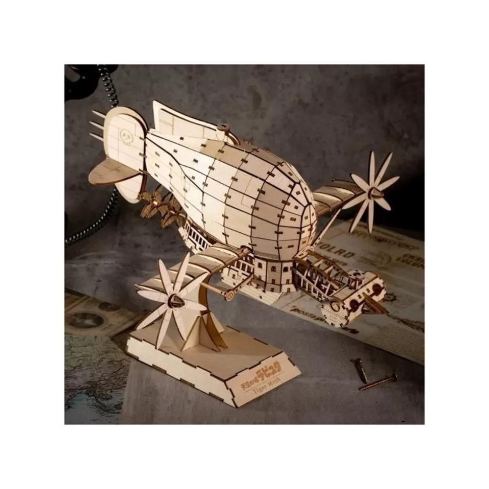 Maison Ghibli Wood Model Kigumi Tiger Moth - Castle In The Sky- Arts And Crafts