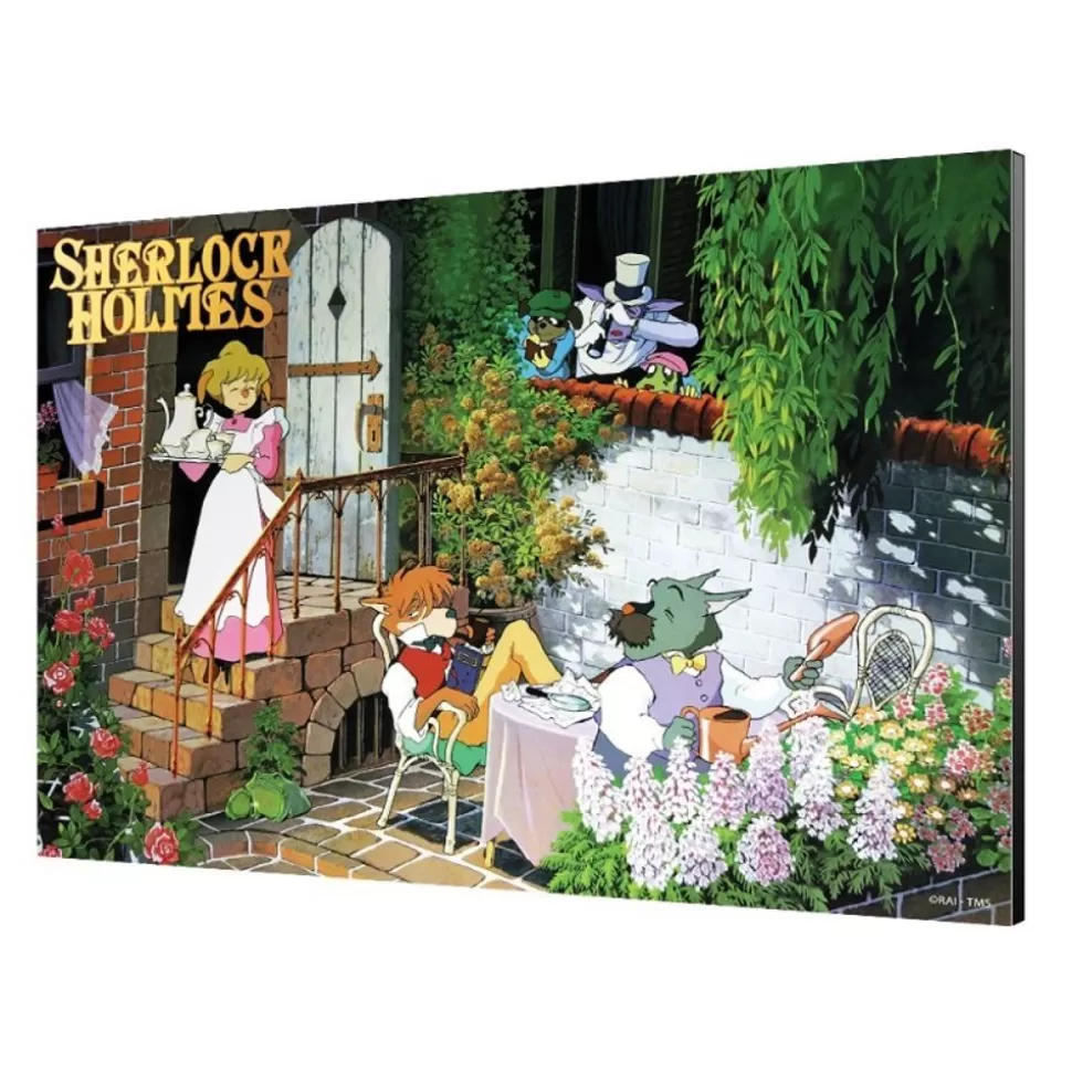 Maison Ghibli Wood Panel 03 - Tea Time - Sherlock Holmes- Wall Decoration