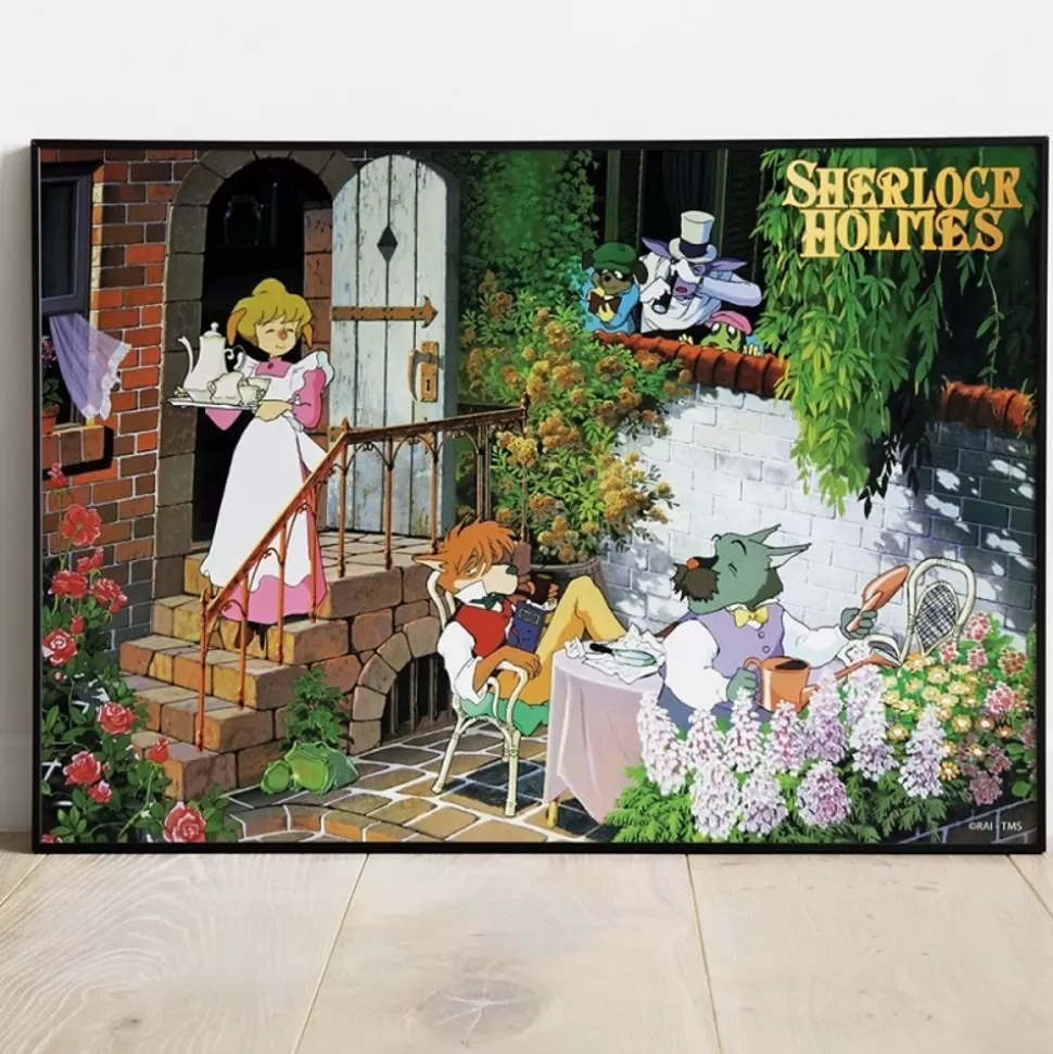 Maison Ghibli Wood Panel 03 - Tea Time - Sherlock Holmes- Wall Decoration