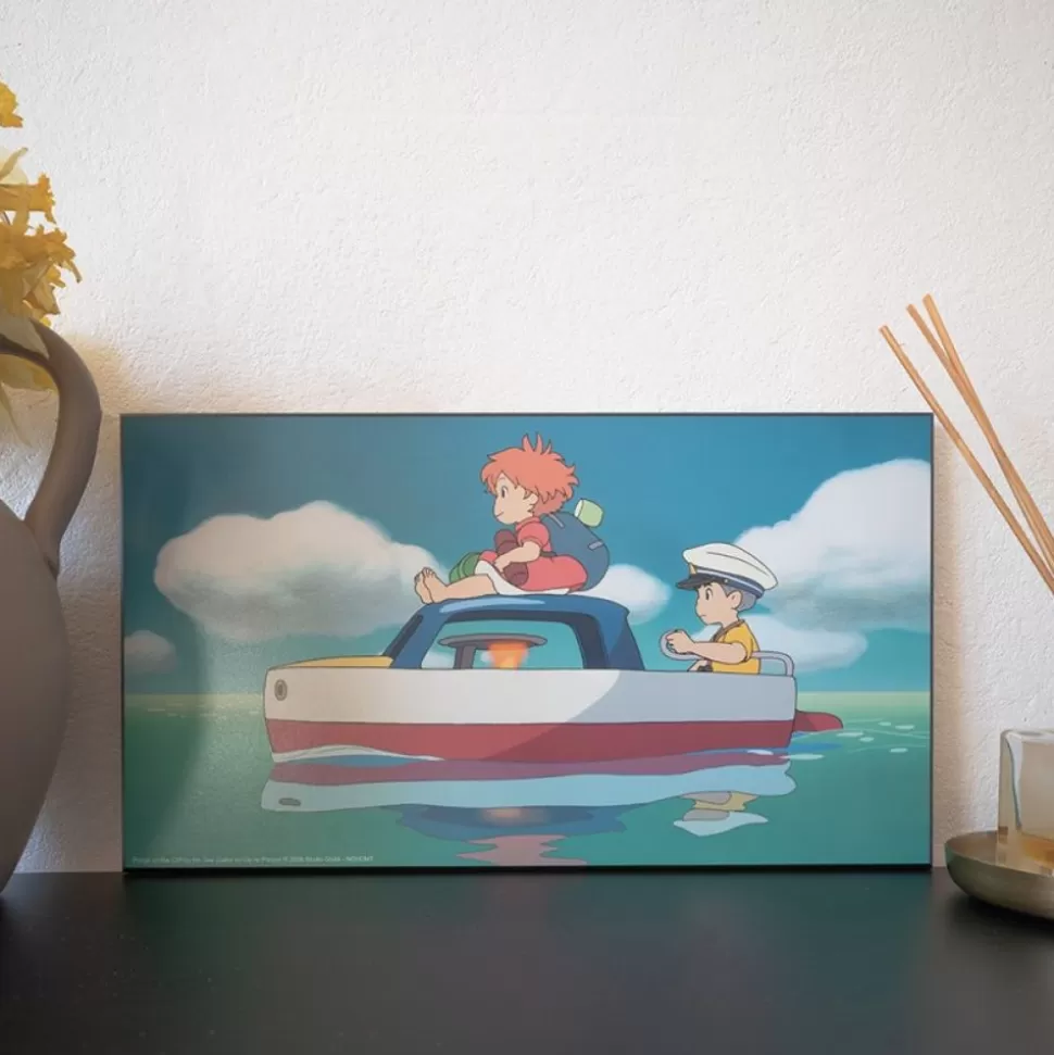 Maison Ghibli Wood Panel Ghibli 02 - Ponyo & Sosuke- Wall Decoration